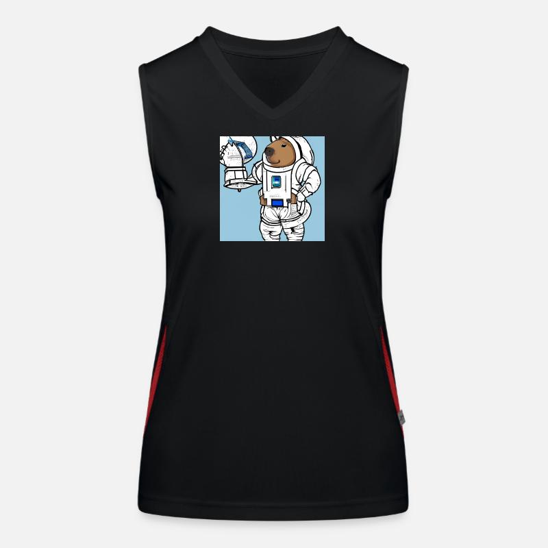 Capybara-Astronaut Funktionelles Kontrast-Tank Top für Frauen