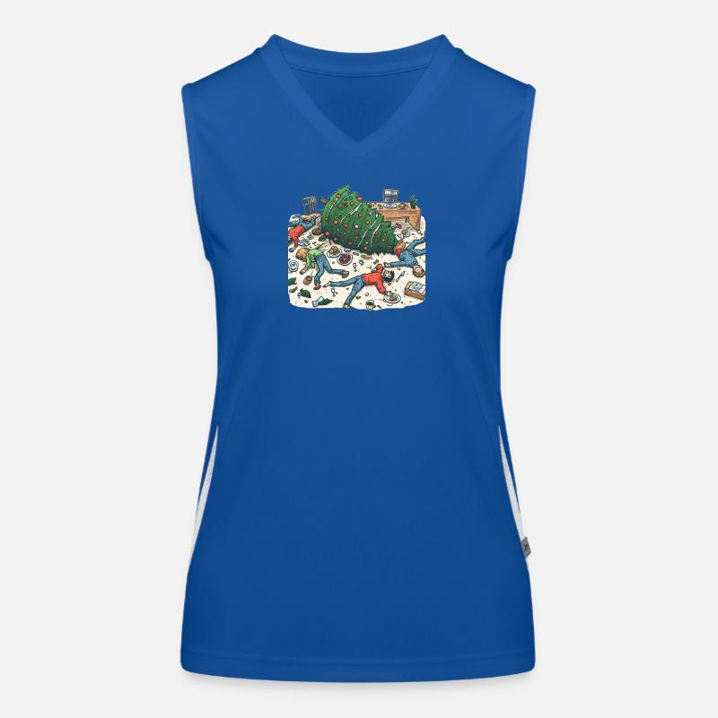 Exuberant Christmas tree party Women's Functional Contrast Tank Top