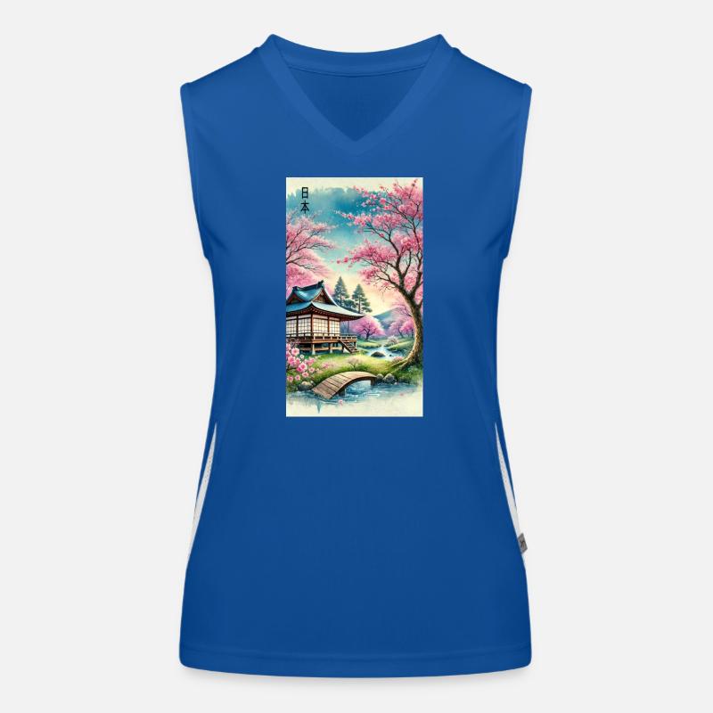 Japan Kirchenblüten Otaku Design Funktionelles Kontrast-Tank Top für Frauen