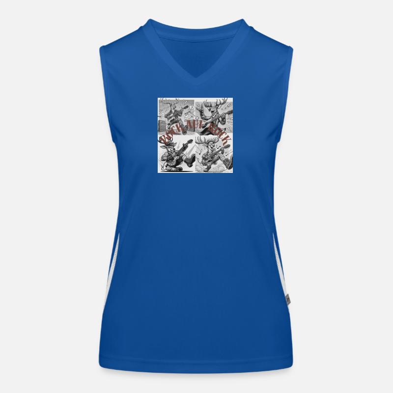 Rockender Hirsch Illustration Funktionelles Kontrast-Tank Top für Frauen