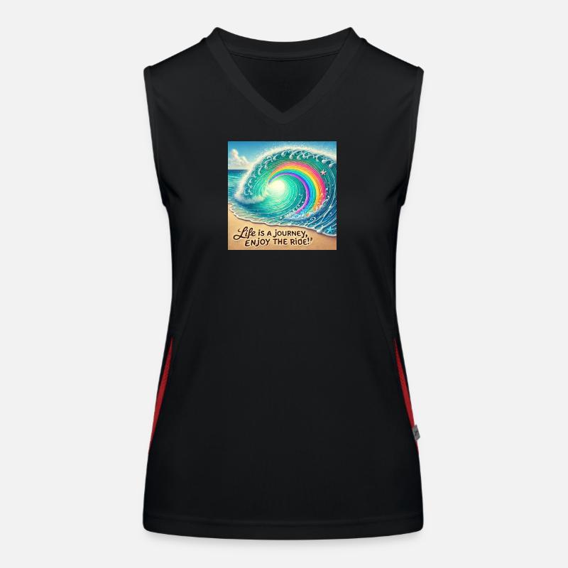 Wellenreise Regenbogenwirbel Funktionelles Kontrast-Tank Top für Frauen