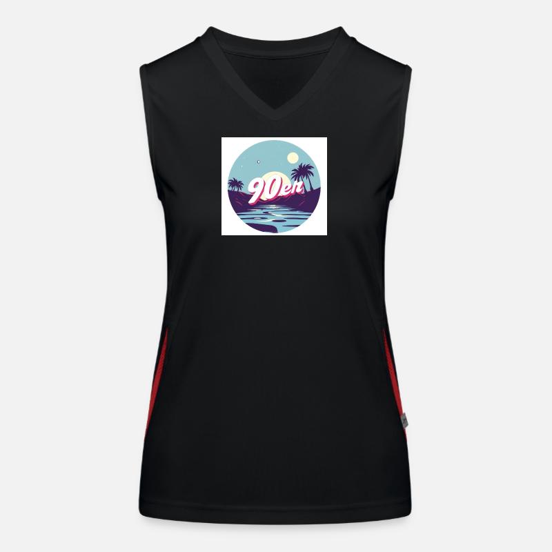 90's Summer - Women's Functional Contrast Tank Top - black/red