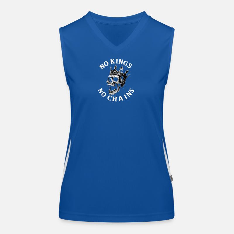 No Kings No Chains Skull Funktionelles Kontrast-Tank Top für Frauen