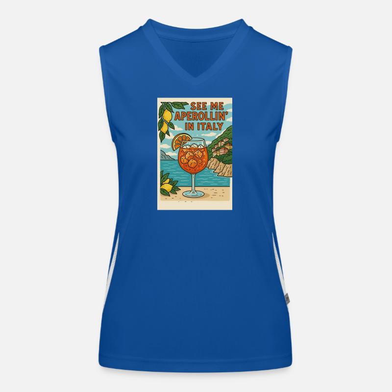 Italian Spritz Cartoon Design Women's Functional Contrast Tank Top