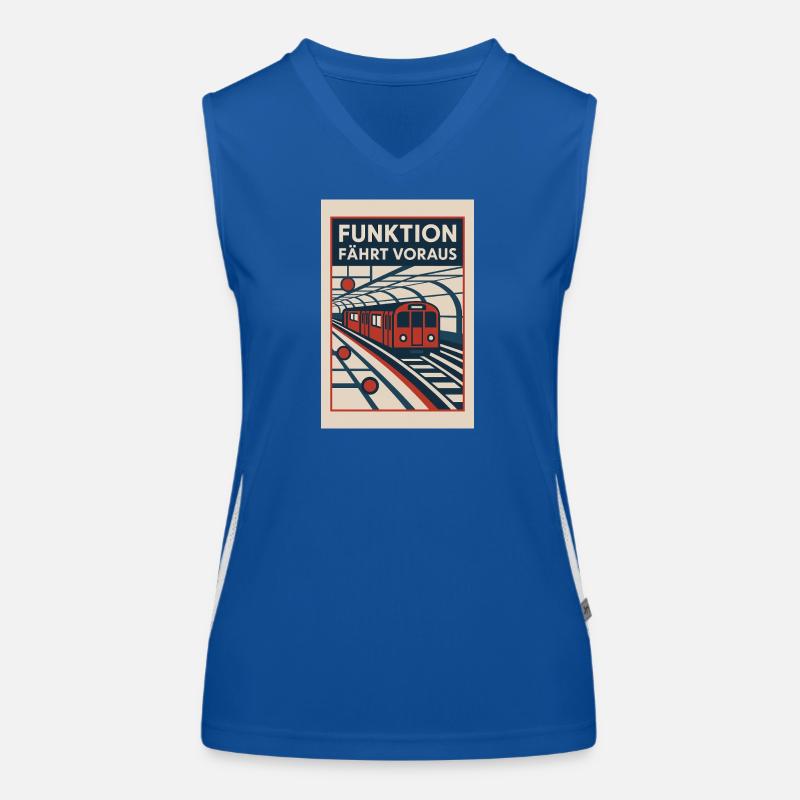Subway Bauhaus 1930s Function Goes Ahead Retro Women's Functional Contrast Tank Top