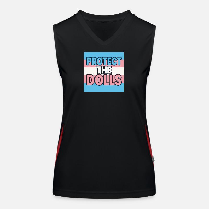 Protect The Dolls - Women's Functional Contrast Tank Top - black/red
