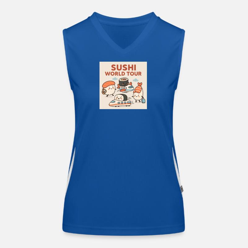 Sushi Travel Illustration Women's Functional Contrast Tank Top