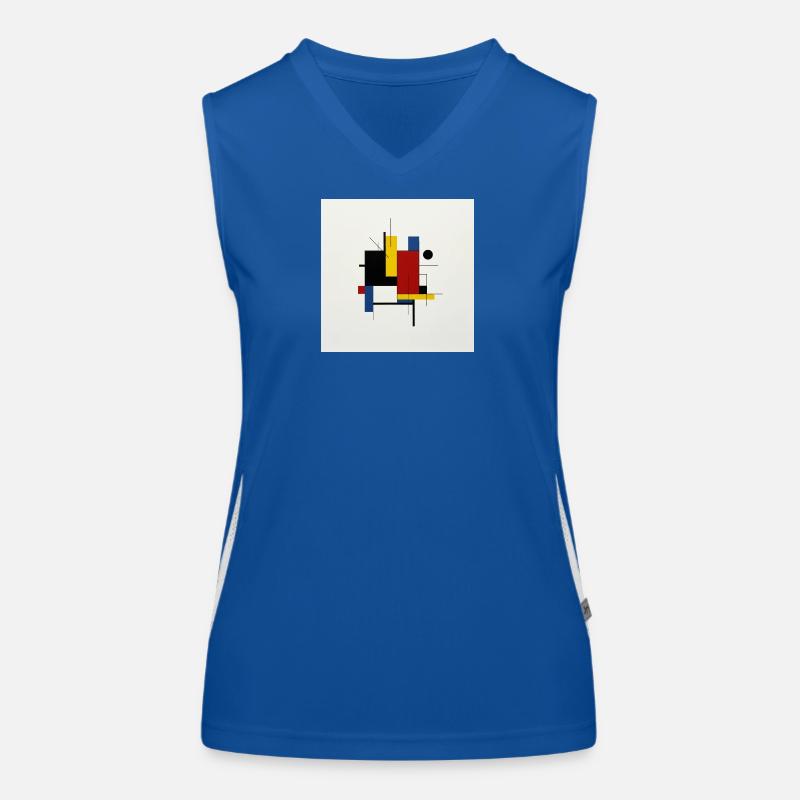 Colorful Geometric Abstract Composition Women's Functional Contrast Tank Top