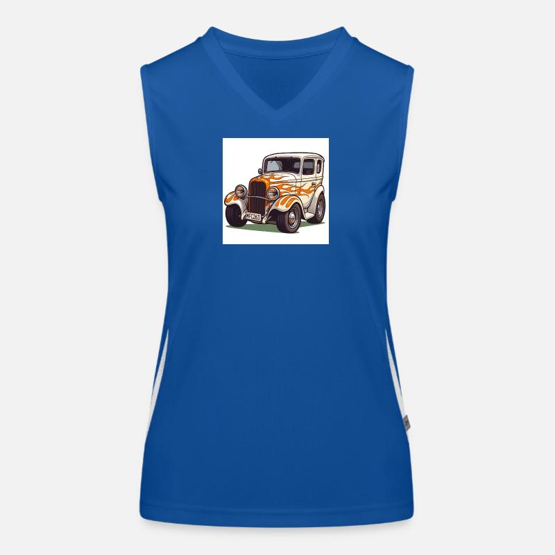 Oldtimer Hot Rod Auto Funktionelles Kontrast-Tank Top für Frauen