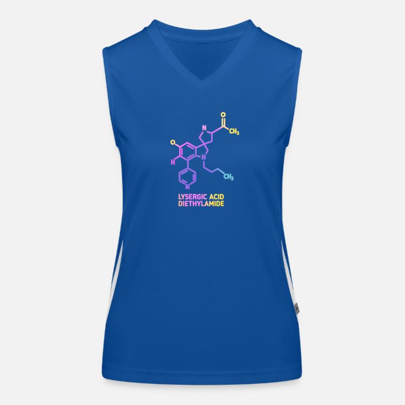 Art moléculaire psychédélique LSD Débardeur respirant contrasté Femme