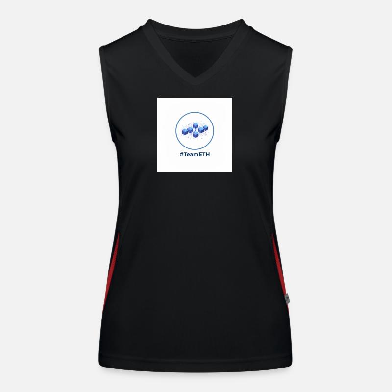 TeamETH node network - Women's Functional Contrast Tank Top - black/red