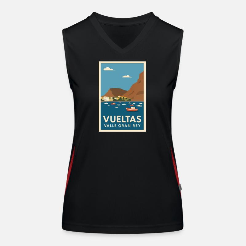 Vuelta Valle Gran Rey Coastal Poster Women's Functional Contrast Tank Top