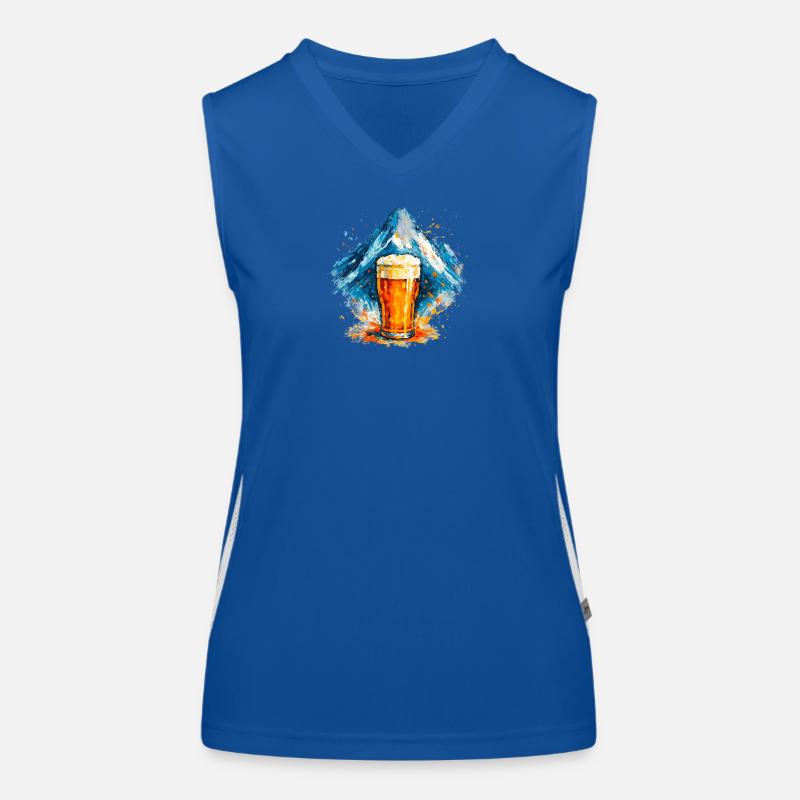Bier im Berggipfel Aquarell Funktionelles Kontrast-Tank Top für Frauen