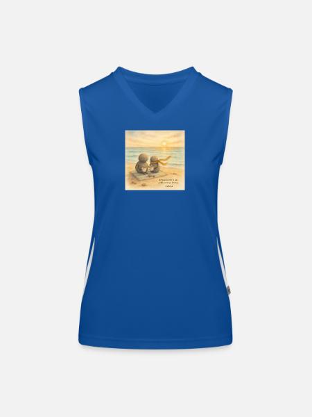 Sea Breeze Kaffee Begleiter - Funktionelles Kontrast-Tank Top für Frauen - Royal/Weiß - Vorne