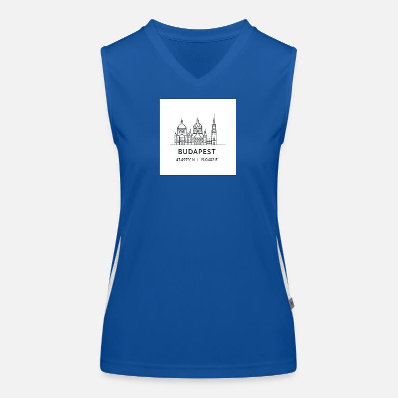 Budapest, Line Art, Silhouette, Point de repère Débardeur respirant contrasté Femme