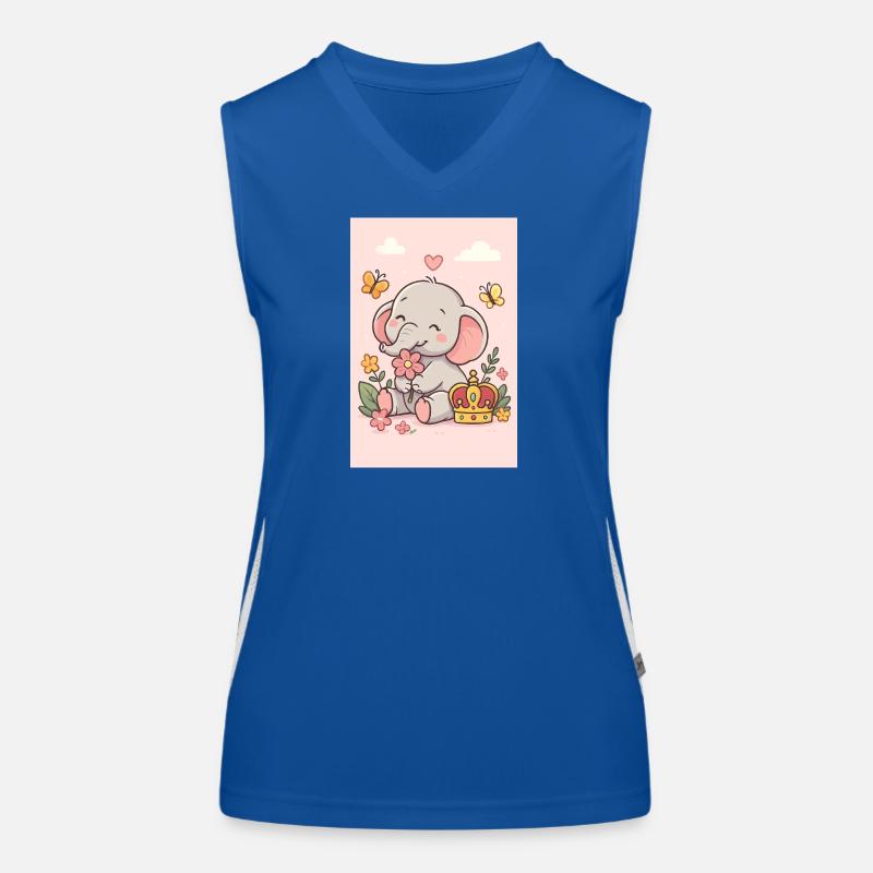 Pastel Elephant Crowned Women's Functional Contrast Tank Top