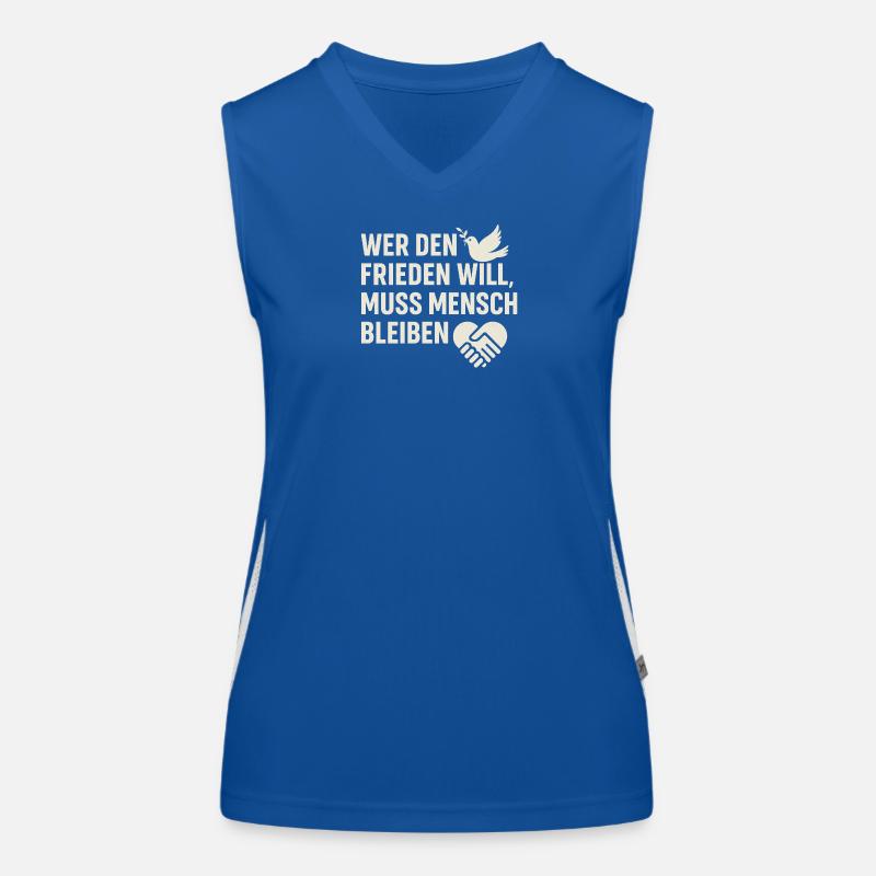 Frieden & Menschlichkeit Funktionelles Kontrast-Tank Top für Frauen
