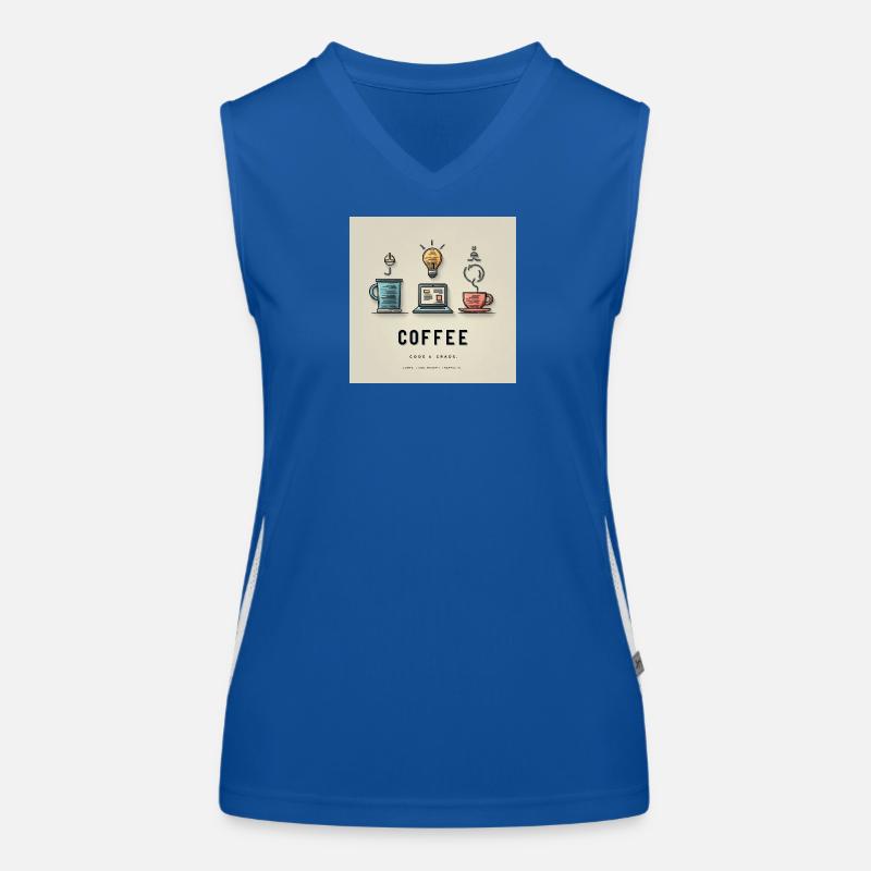 Conception du code du café Débardeur respirant contrasté Femme