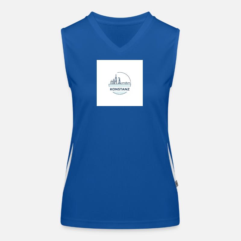 Konstanz Skyline Bodensee Emblem Funktionelles Kontrast-Tank Top für Frauen