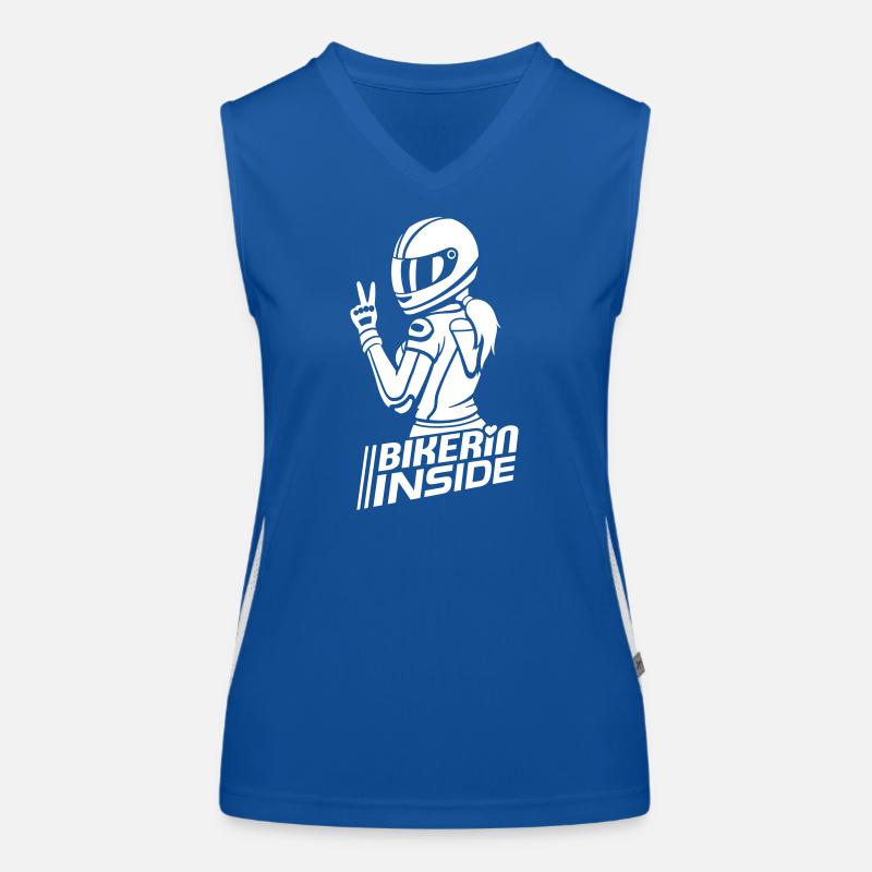 Bikerin inside (Farbe änderbar) Funktionelles Kontrast-Tank Top für Frauen
