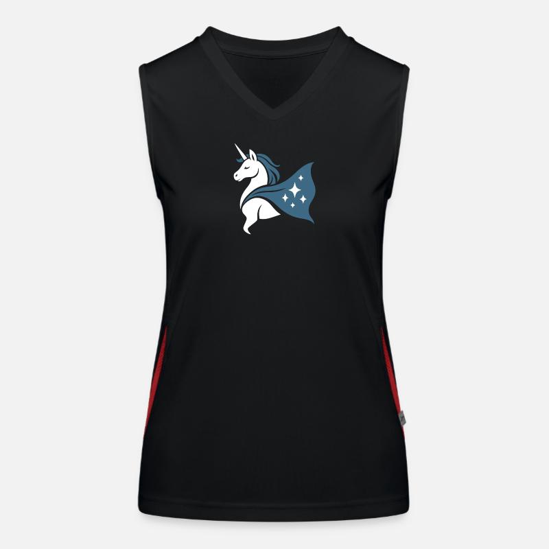 Starkes Sternen Einhorn, Edle Superheldin Funktionelles Kontrast-Tank Top für Frauen