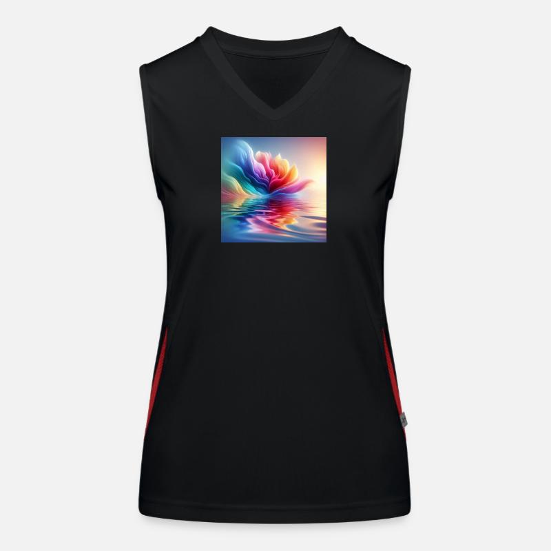 Abstract Flower Waves 1 Women's Functional Contrast Tank Top
