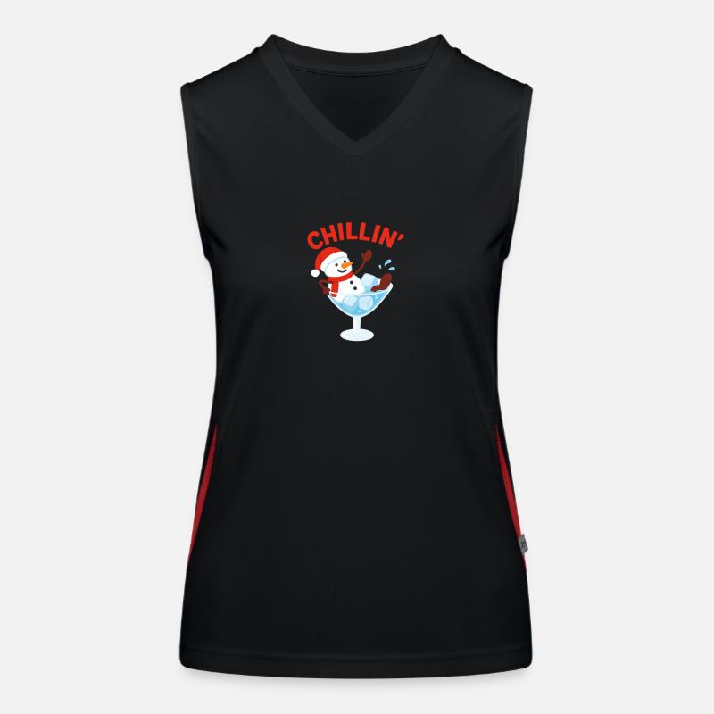 Chillin’ Snowman Cocktail Winter Design Funktionelles Kontrast-Tank Top für Frauen