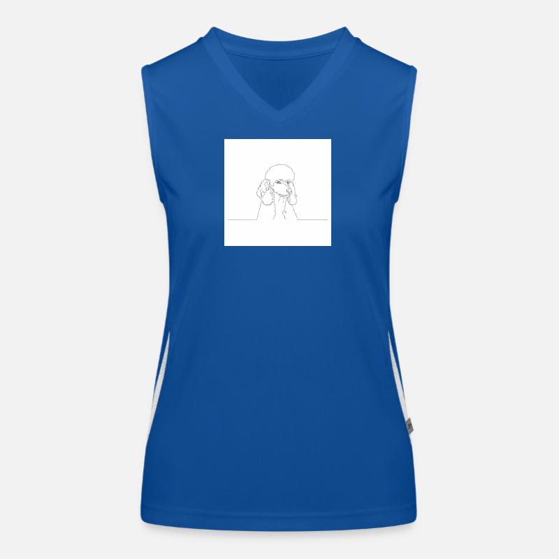 Dessin au trait minimaliste de caniche Débardeur respirant contrasté Femme