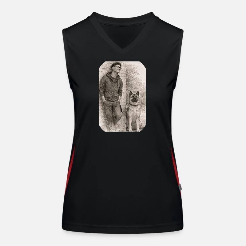 Matt & Holly - Women's Functional Contrast Tank Top - black/red