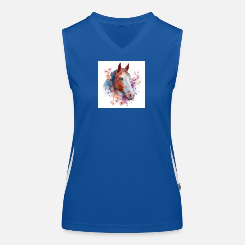 Florales Aquarellpferd Funktionelles Kontrast-Tank Top für Frauen