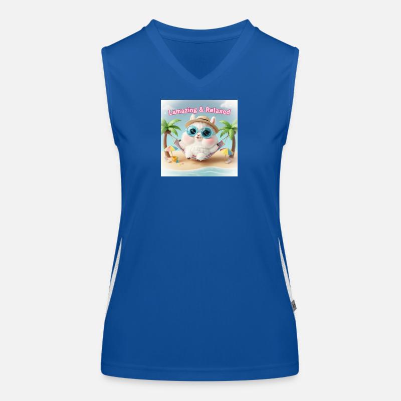 Lama Relax Plage Lunettes Bleues Débardeur respirant contrasté Femme
