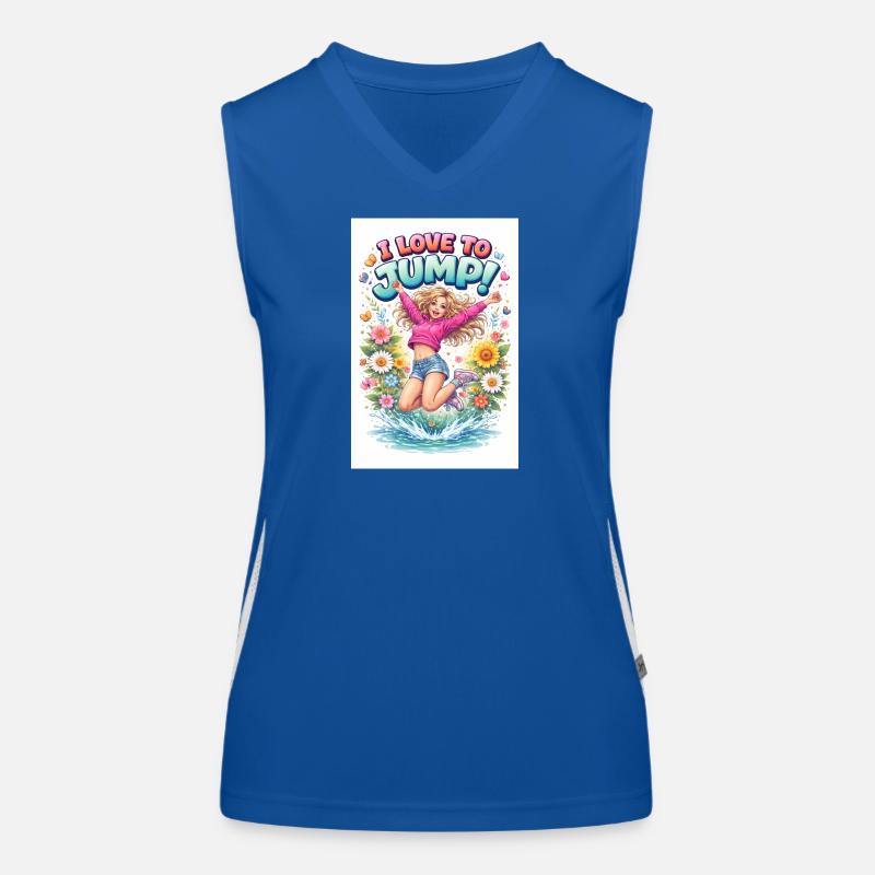 Ich liebe es, florale Freude zu springen Funktionelles Kontrast-Tank Top für Frauen