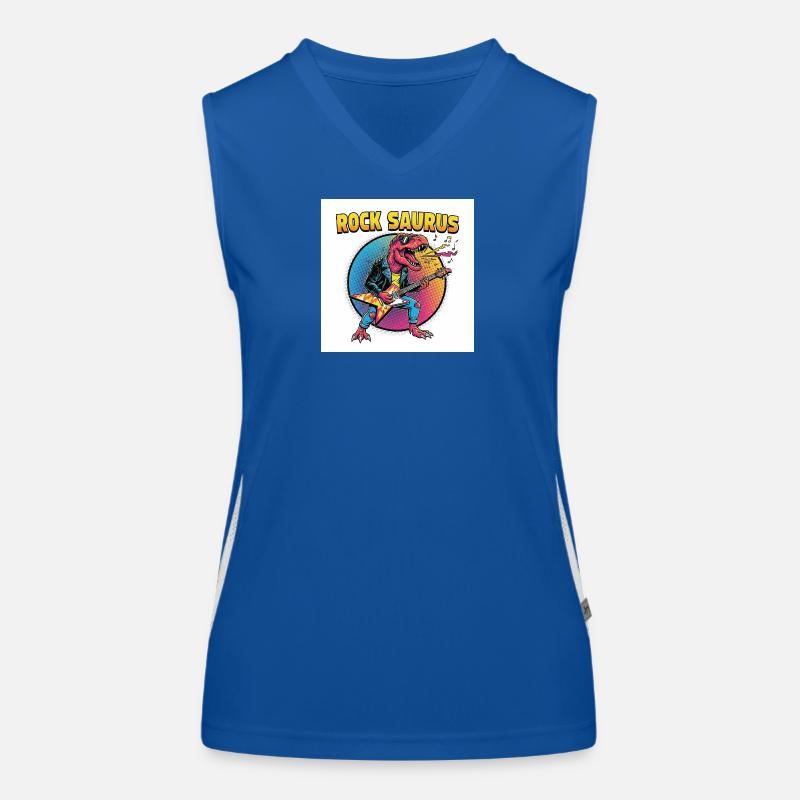 Rock Saurus Gitarrenheld Funktionelles Kontrast-Tank Top für Frauen