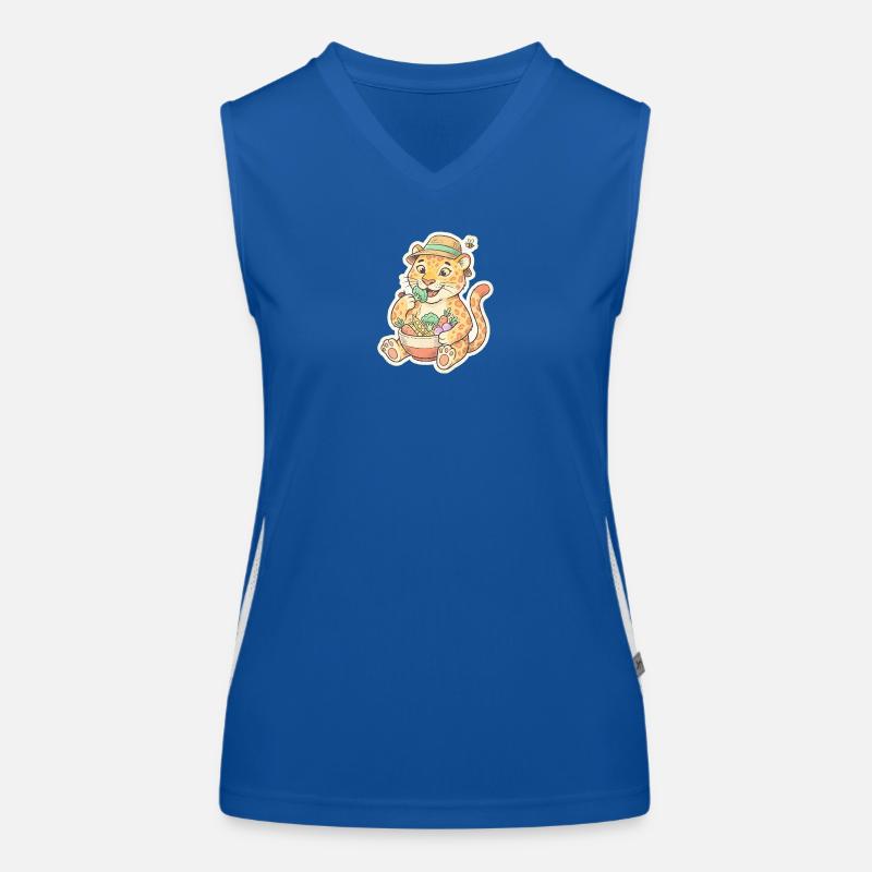 Leopard Kit with Vegetable Basket Women's Functional Contrast Tank Top