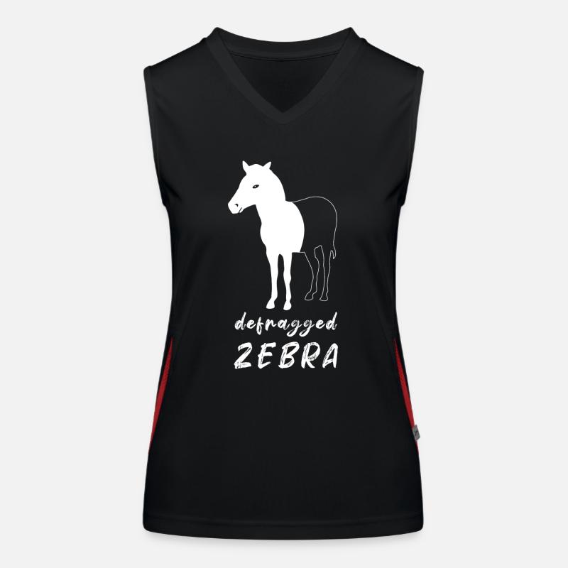 Defragged Zebra Informatiker Admin Geek Geschenk Funktionelles Kontrast-Tank Top für Frauen