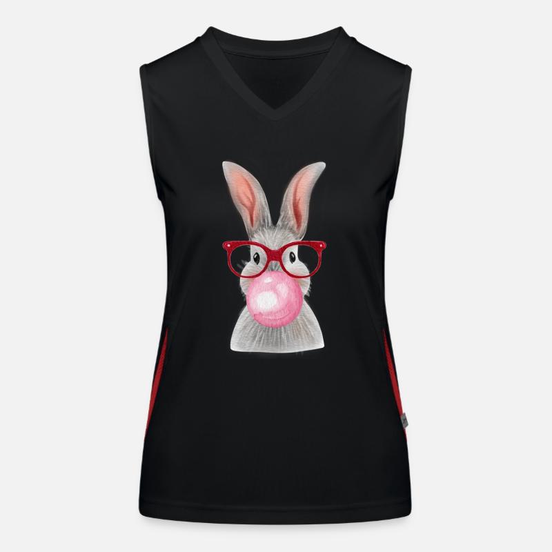 Rabbit chewed gum Women's Functional Contrast Tank Top