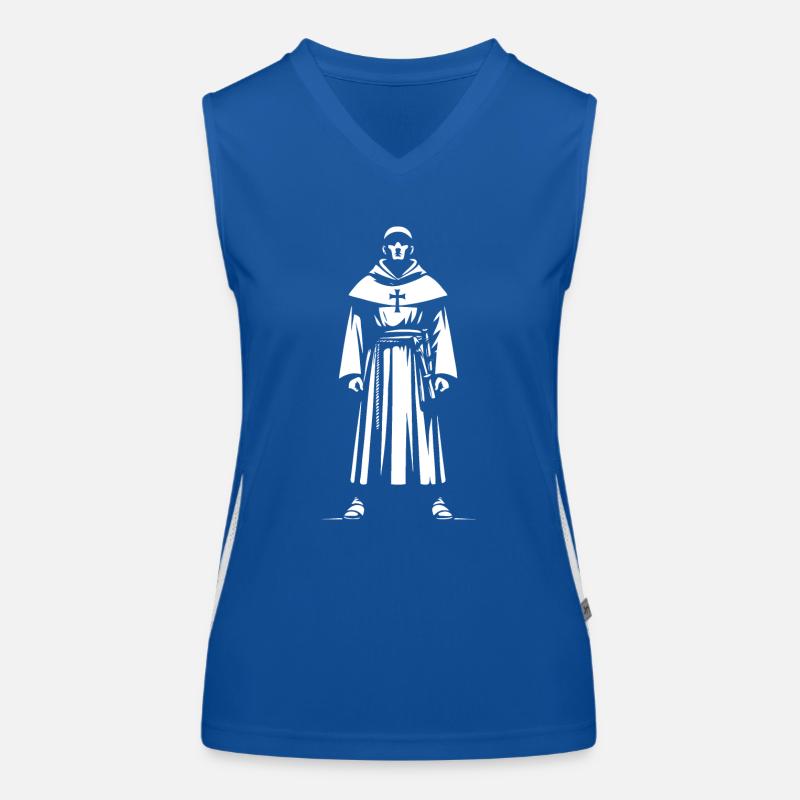 Design de moine cool – Moines chrétiens dans le monastère Débardeur respirant contrasté Femme