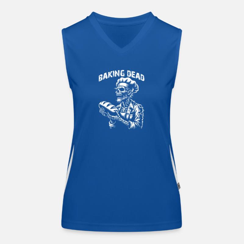 Baking Dead Zombie Bäcker gruseliger Bäcker Funktionelles Kontrast-Tank Top für Frauen