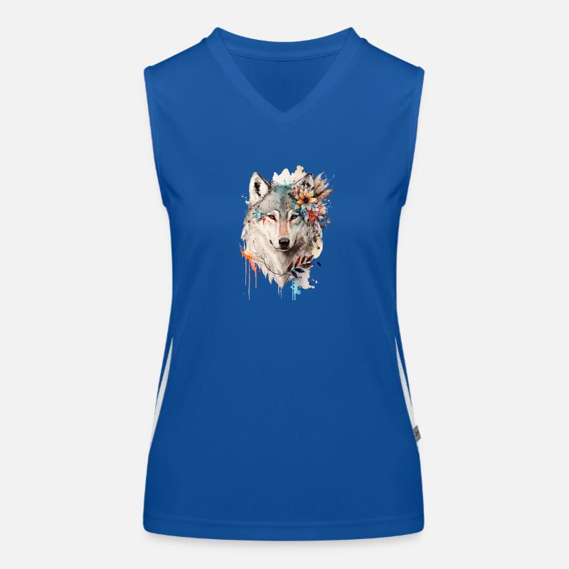 Blumenwolf Funktionelles Kontrast-Tank Top für Frauen