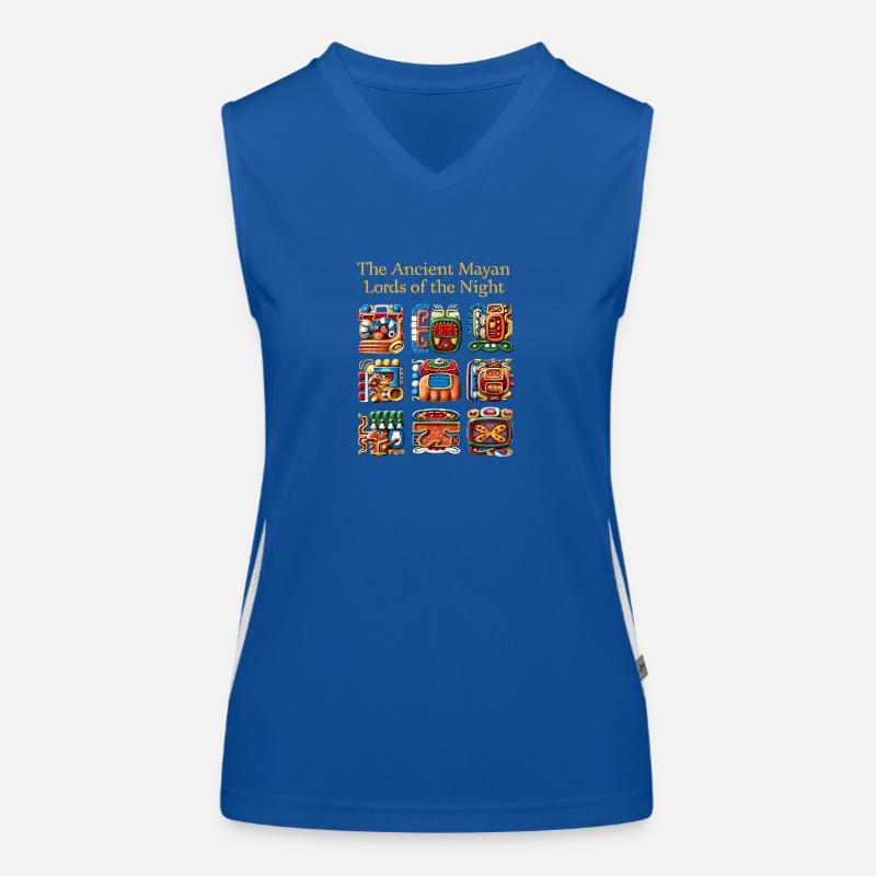 Ancient Mayan Glyphs Women's Functional Contrast Tank Top