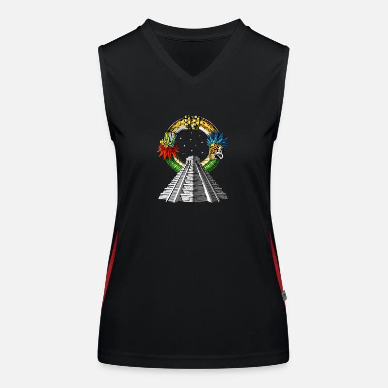 Ancient Aztec Pyramid Women's Functional Contrast Tank Top