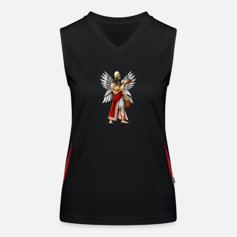Sumerischer Gott Enki Funktionelles Kontrast-Tank Top für Frauen