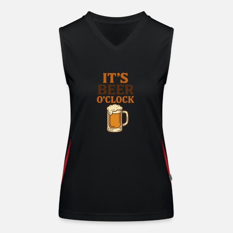 It's Beer O'Clock Männertag, Vatertag, Himmelfahrt Funktionelles Kontrast-Tank Top für Frauen