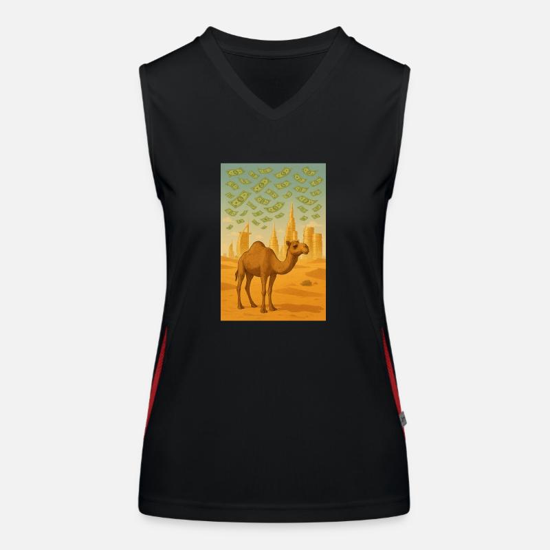 Kamel dubai geld Funktionelles Kontrast-Tank Top für Frauen