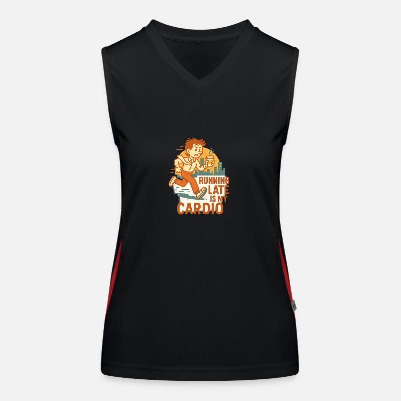 Running late cardio man Funktionelles Kontrast-Tank Top für Frauen