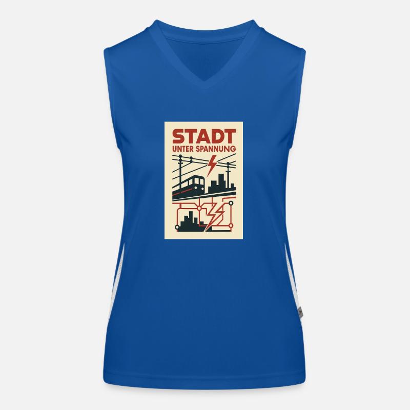 City Under Voltage Subway Lightning Current Metropolis Women's Functional Contrast Tank Top