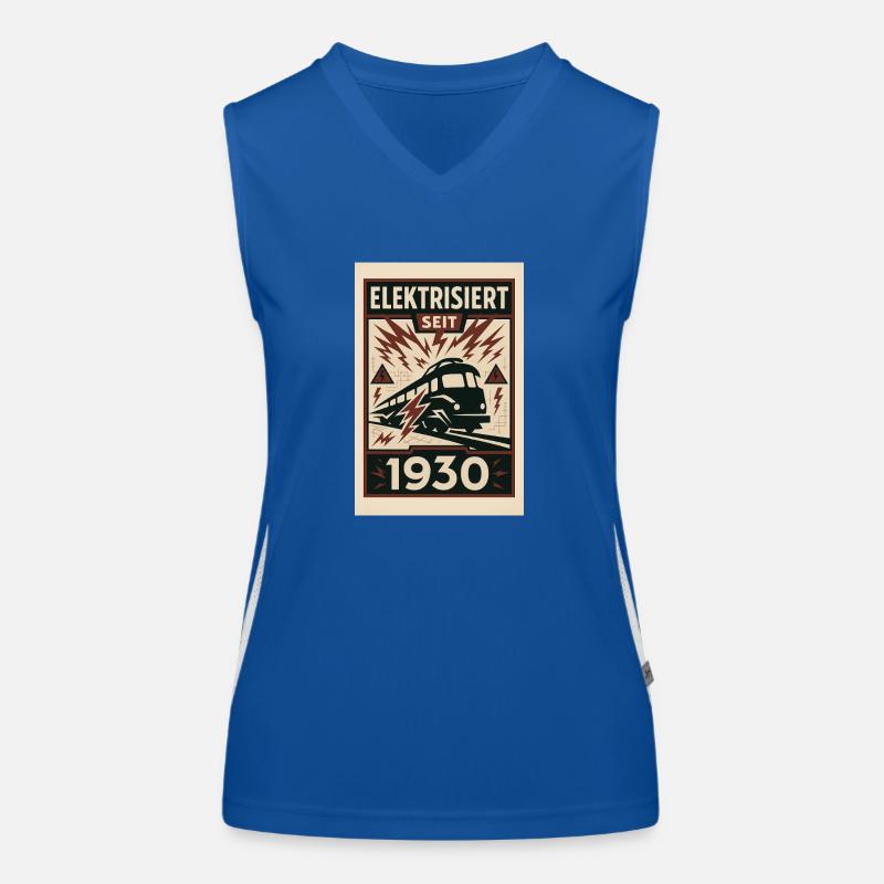 Elektrisiert Strom Eisenbahn 1930 Bahn Zug Express Funktionelles Kontrast-Tank Top für Frauen
