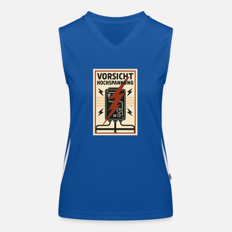 Vorsicht Hochspannung Strom Warnschild Funktionelles Kontrast-Tank Top für Frauen