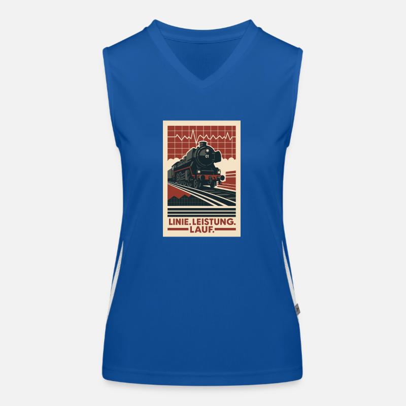Eisenbahn Dampflok Linie Leistung Lauf Funktionelles Kontrast-Tank Top für Frauen