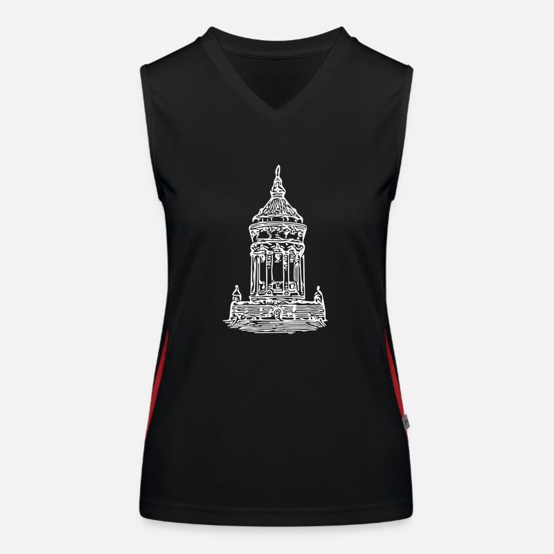 Mannheim Wasserturm Funktionelles Kontrast-Tank Top für Frauen